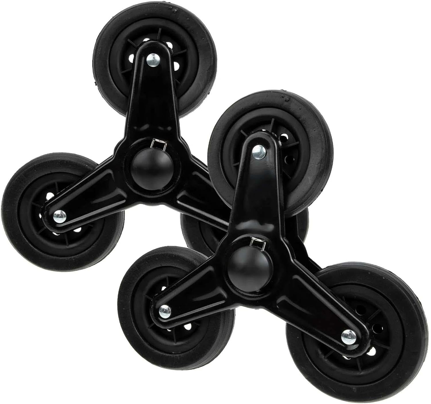 ZY2Pcs Folding Grocery Cart Rubber Tri Wheels Anti Slip Sturdy Spare