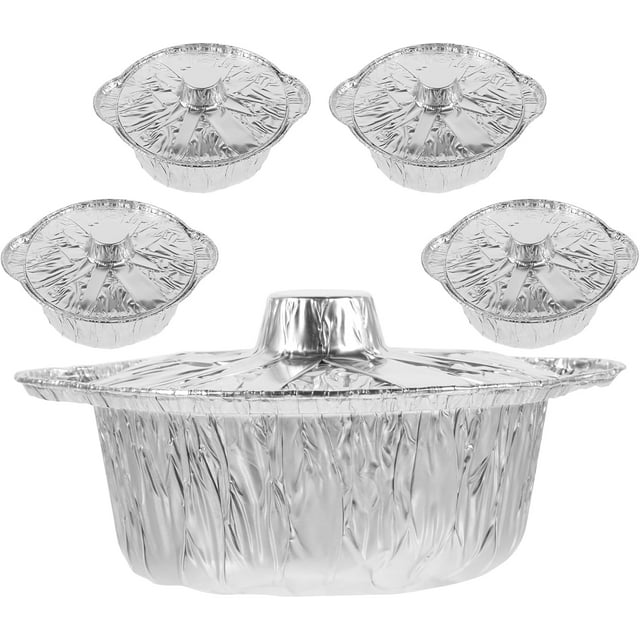 ZY5 Sets Aluminum Foil Pans with Lid 1800ml Round Foil Pans Tinfoil