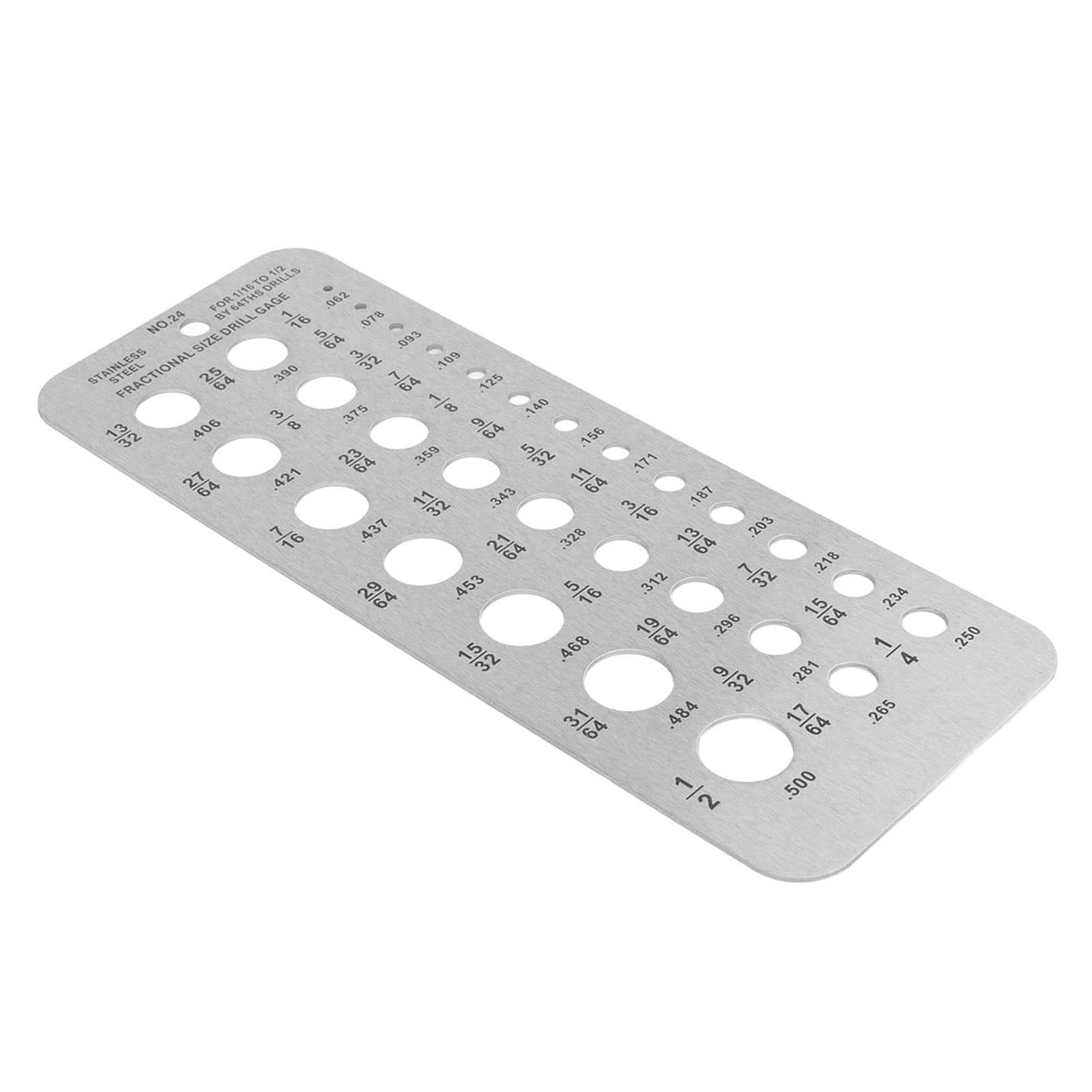 ZYA Stainless Steel Drill Gauge for 1/16 Inch to 1/2 Inch Size Bits 17/