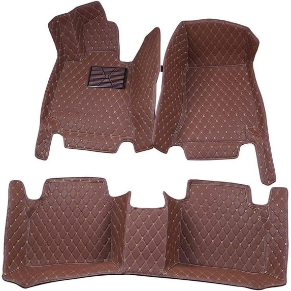 ZYCHUANGYING All Weather All Season Lines Heavy Duty Floor Mats for Lincoln Aviator 6 Seats(Coffee)
