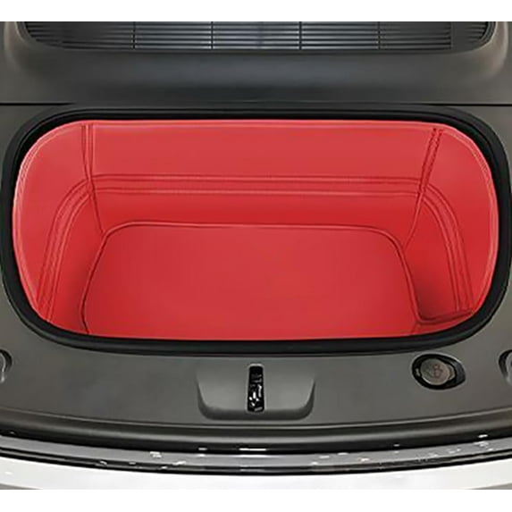 ZYCHUANGYING Fit Tesla Model Y Juniper Refresh 2026 Full Cover Frunk Mat & Rear Lower Trunk Storage & Inner Storage Mat – 100% Red Genuine Leather