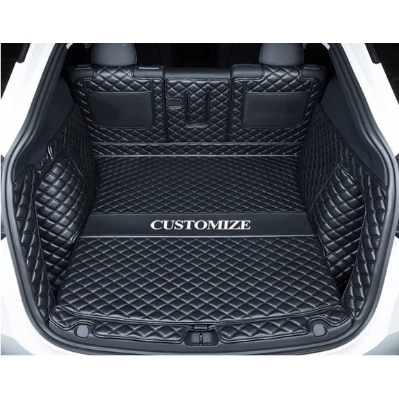 ZYCHUANGYING Trunk Mat Compatible with Lexus ES 200 ES250 ES300 ES350 - All Weather & Season, 3D Laser Full Coverage (Black with Black Stitching)