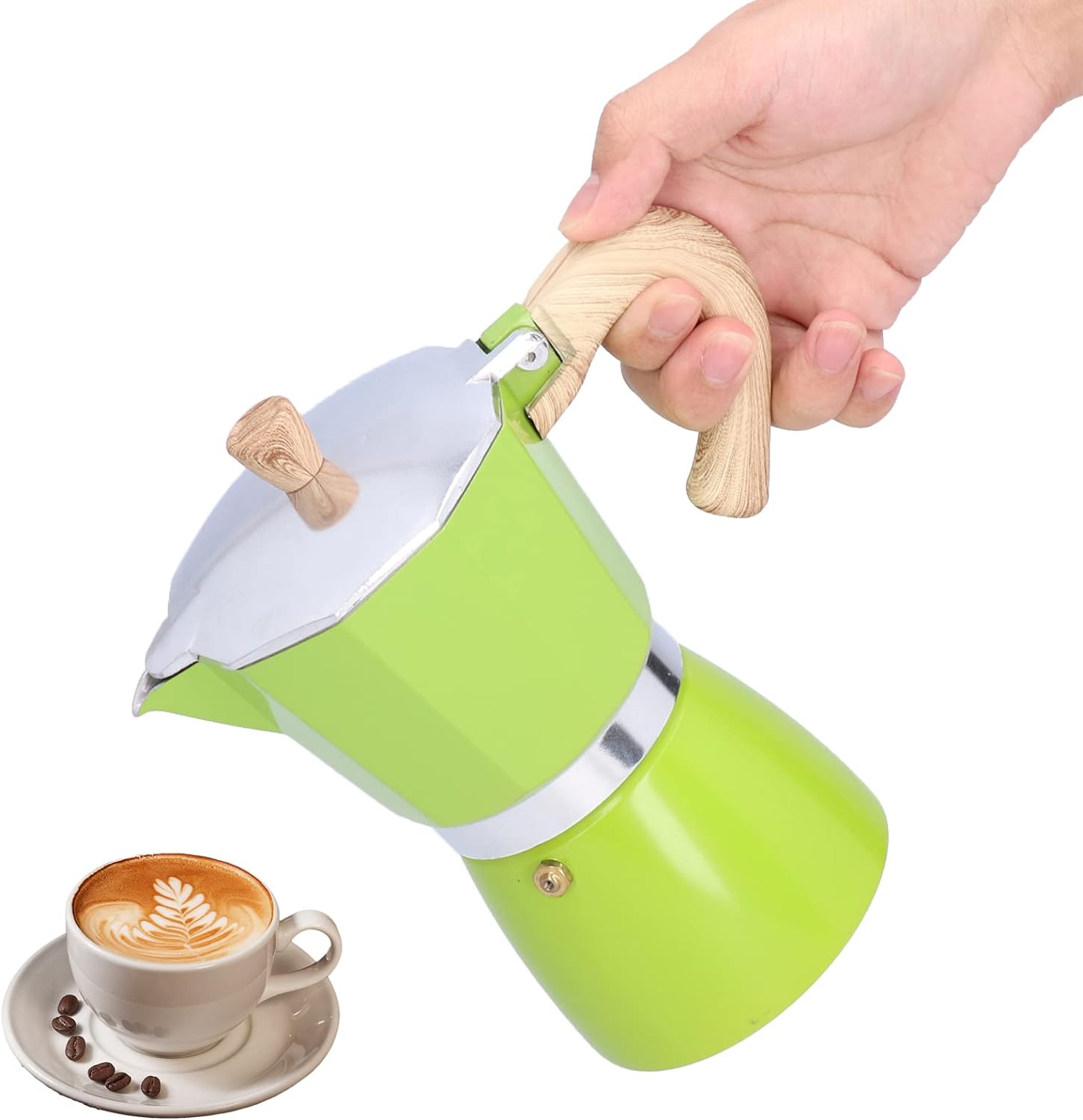 ZYCoffee Pot Cuban Coffee Maker Moka Pot Percolator Aluminum Stovetop