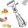 ZYEgg Beaters Hand Crank,Stainless Steel Egg Beater,Manual Hand Mixer