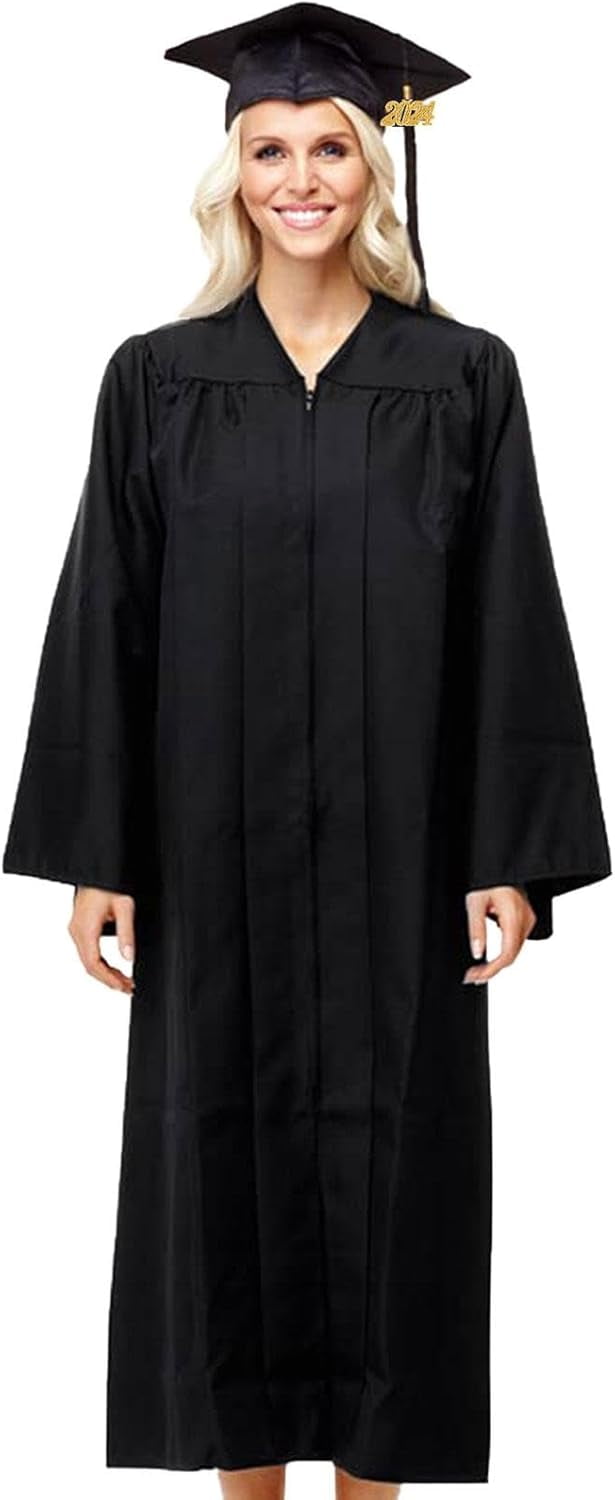 ZYGraduation Gown Set Matte Graduation Gown Cap Tassel Set, Judge