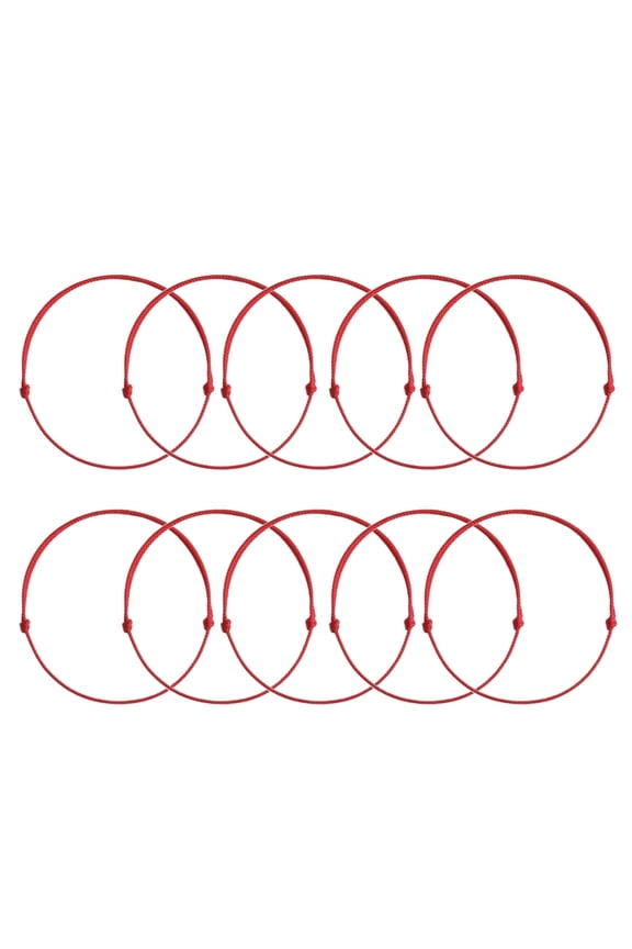 10 Pcs Fashion Red String Bracelet Simple Thin Rope Bracelet Adjustable Braid Rope Wristband Bangles for Women Girls