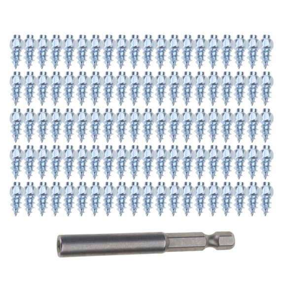ZYHARUKO 100Pcs Carbides Screw Tire Studs Wheel Tyre Snow Studs Snow Tire Spikes Trim Screw in Tire Studs with Installation Tool