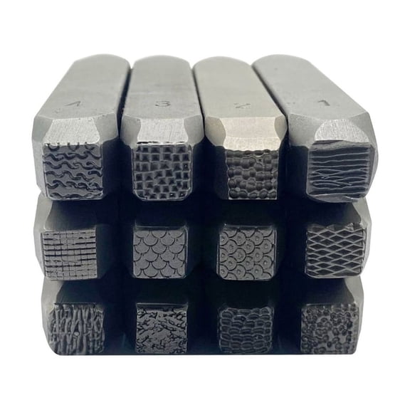 ZYHARUKO 12Pieces Metal Jewelry Carving Tool Jewelry Chisel Set Professional Crafting Tool Steel Texture for Pattern Making