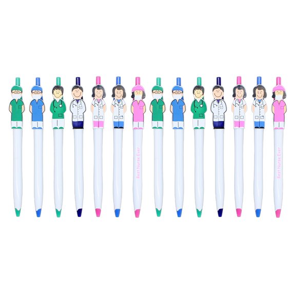 ZYHARUKO 14Pcs Doctor Nurse Ballpoint Pen Retractable Ballpoint Pen with Pen Clip Write Smoothly
