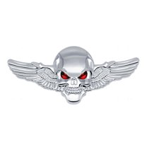 ZYHARUKO 3D Skeleton Skull Wing Emblems Metal Badge Car Badge Sticker Car Grill Body Trunk Fenders Badge Sticker Decal