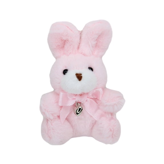 ZYHARUKO 4 Colors Cartoon Plush Stuffed Animal Rabbit Toy Pendant Keychain for Valentines Decor Craft DIY Accessory Supplies