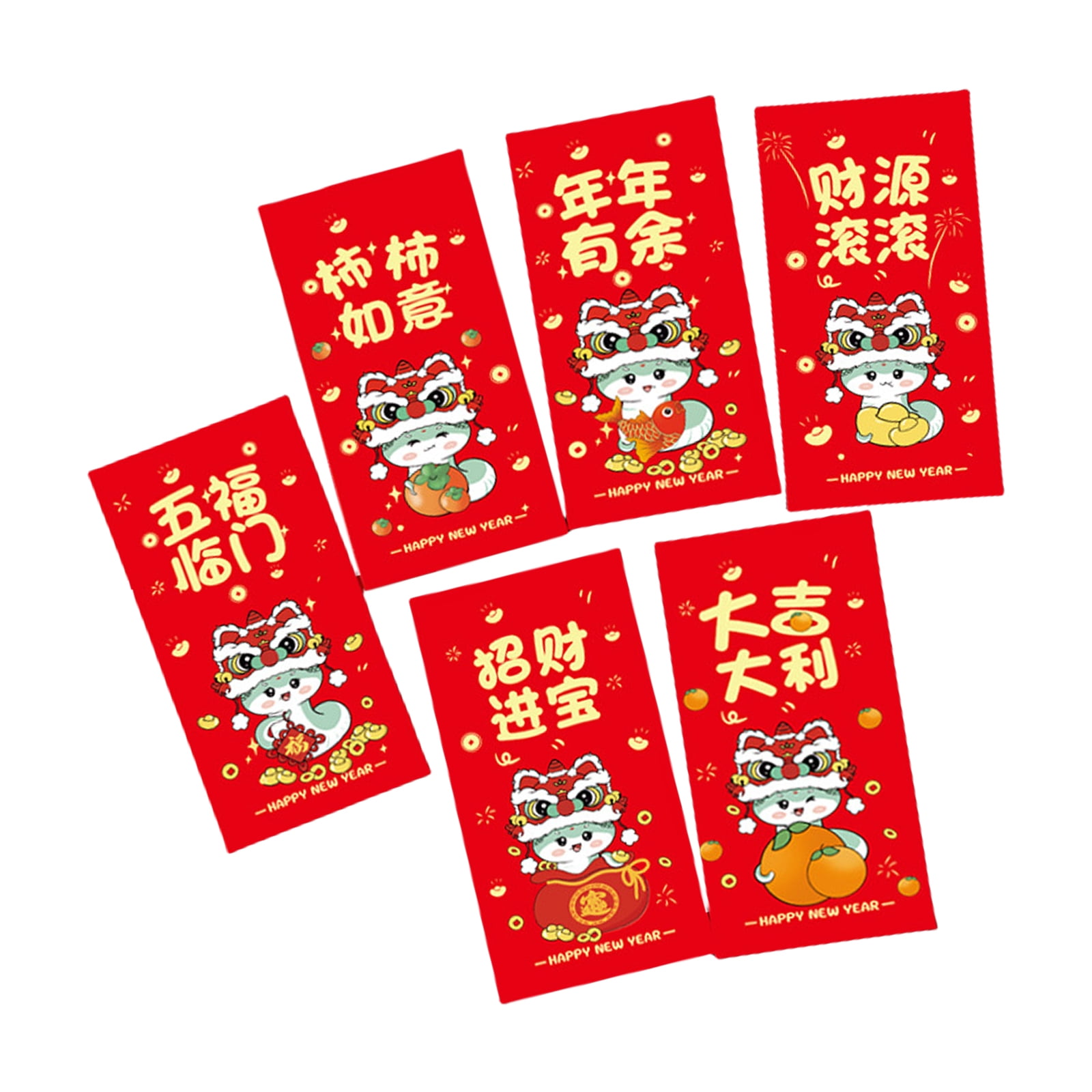 ZYHARUKO 6Pcs Redness Envelopes for Traditional Spring Festival 2025