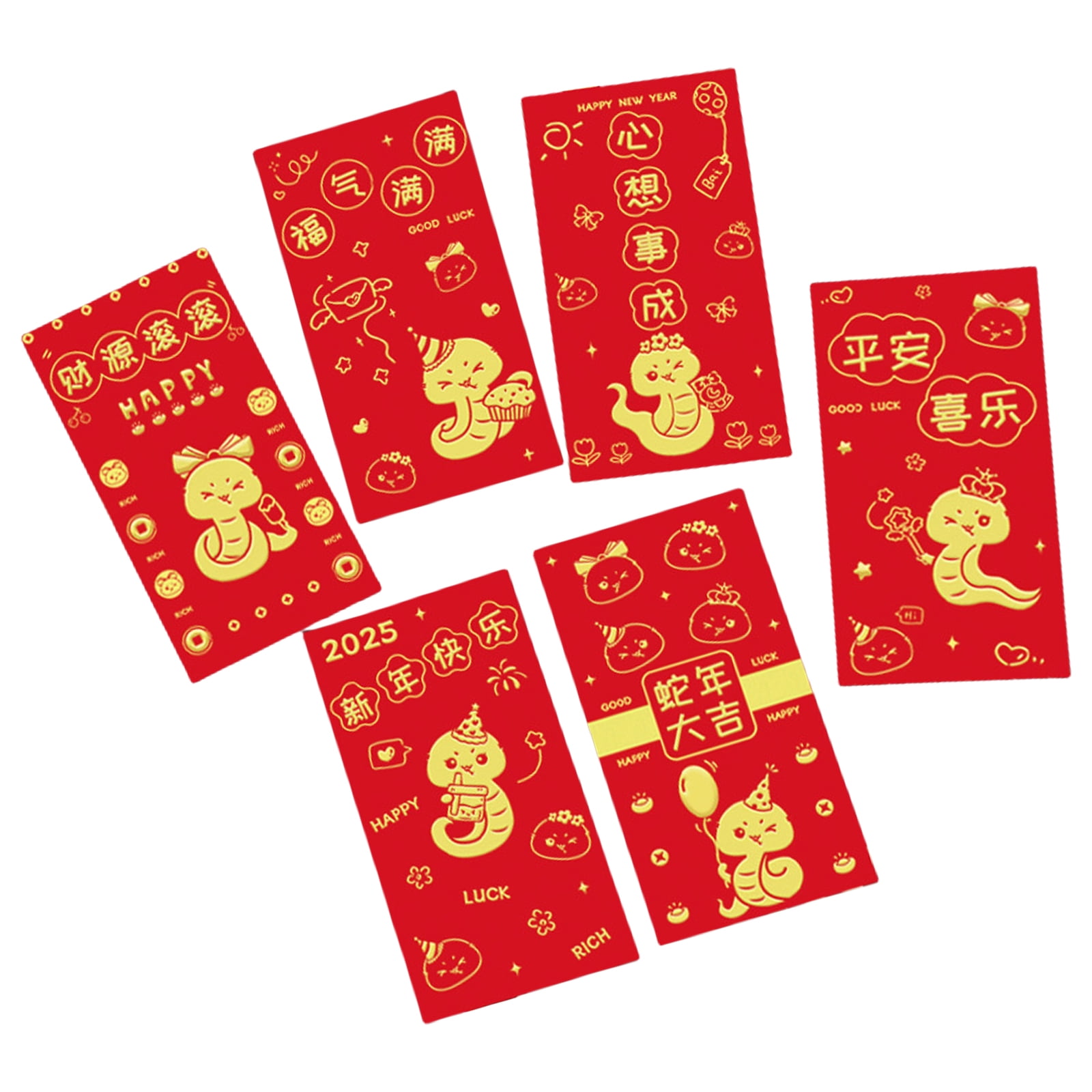 ZYHARUKO 6Pcs Redness Envelopes for Traditional Spring Festival 2025