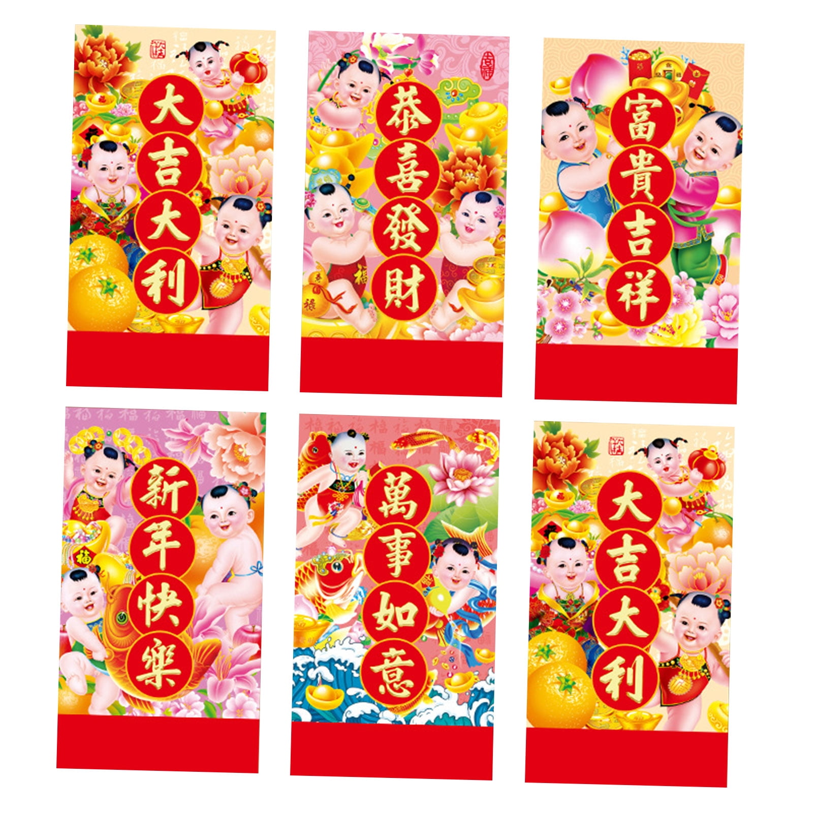 ZYHARUKO 6Pcs Redness Envelopes for Traditional Spring Festival 2025