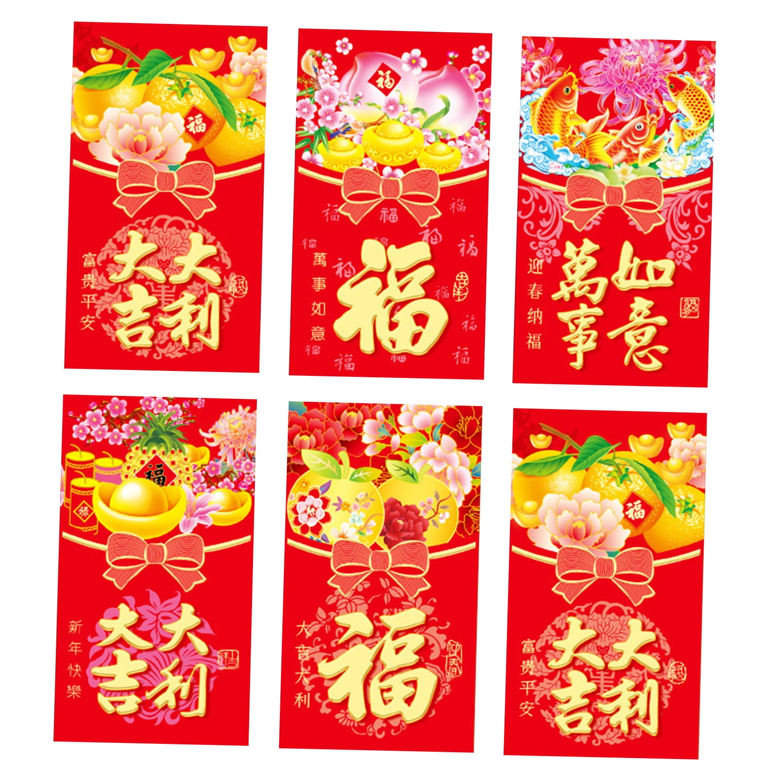 ZYHARUKO 6Pcs Redness Envelopes for Traditional Spring Festival 2025