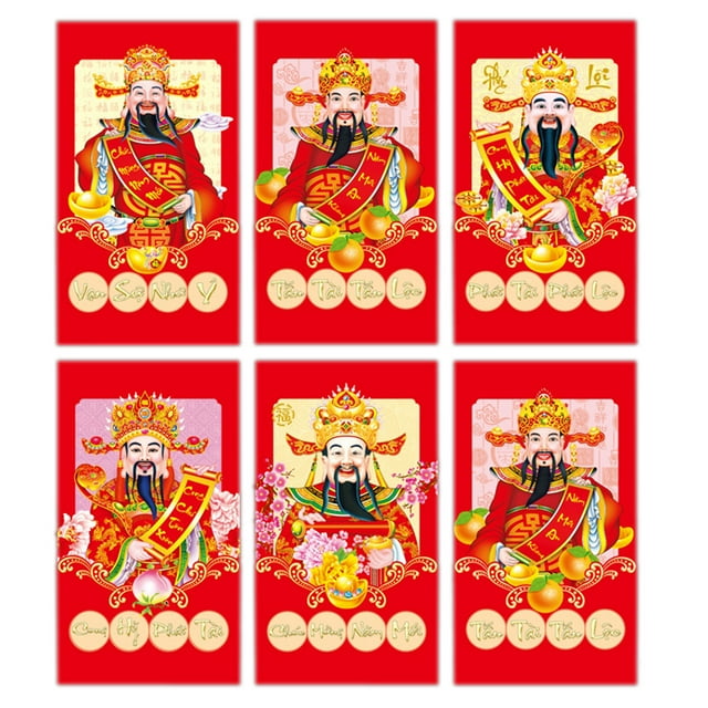 ZYHARUKO 6Pcs Redness Envelopes for Traditional Spring Festival 2025
