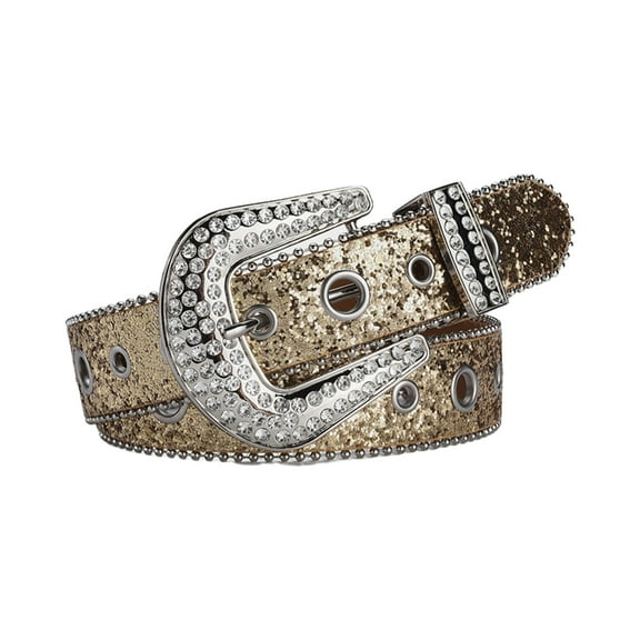ZYHARUKO Adult Shinning Waist Belt Luxurious Pin Buckle Waist Belt Adjustable Length Y2K Rhinestone Waist Belt for Nightclub