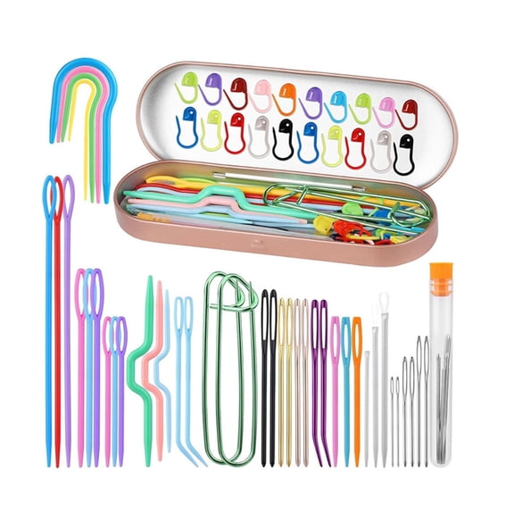 ZYHARUKO Big Eyes Sewing Needle DIY Hand Sewing Needle Learning Needle Yarn Needle Kits Darning Needle Plastic Sewing Needle Sets