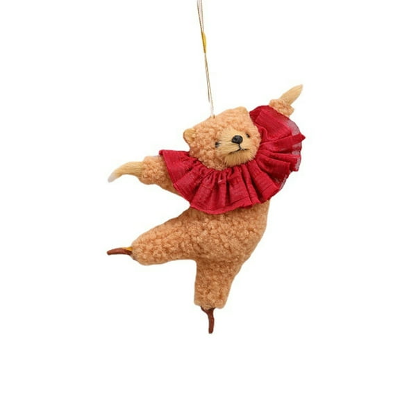 ZYHARUKO Cute Cartoon Dancing Bear Doll Fun Room Decor Car Pendant Car Ornament Plush Material Perfect Birthday Gift for Kids