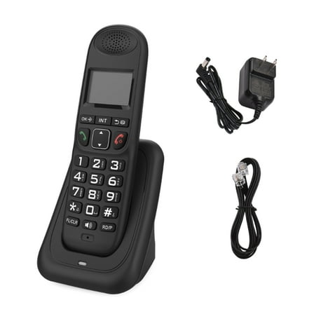 ZYHARUKO D1003 Modern Cordless Phone Digital Telephones with Large Display CallerID Low Radiation Handheld Phone 10Tones