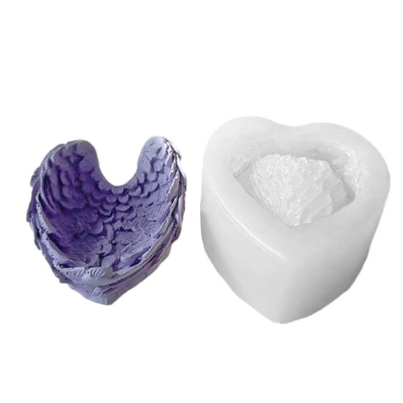ZYHARUKO DIY Silicone Mold for Crafting Resin Mold for DIY Crafts Stunning Resin Heart Angel Wing Shaped Decoration Making Mould