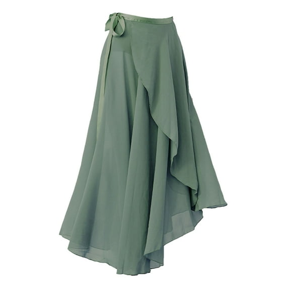 ZYHARUKO Elegant Chiffon Ballet Wrap Skirt Adjustable Tie Waist Dancewear for Women Dance Swing Long Skirts Gymnastic Over Scarf