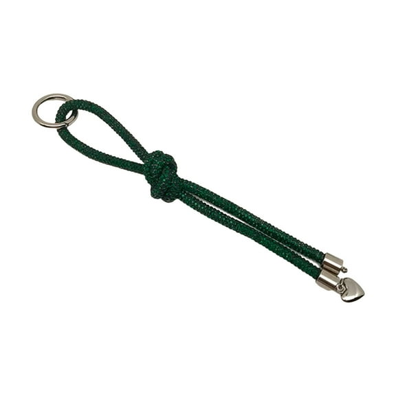 ZYHARUKO Elegant Diamonds Studded Heart Pendant Keychain Love Heart Phone Bracelet Keychain with Bling Diamonds for Female Gifts