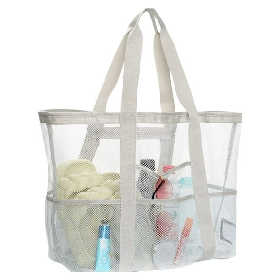 ZYHARUKO Extra Large Waterproof Meshes Hand Bag Shopping Bags For Family Beach Trip And Daily Use With Multiple Pockets