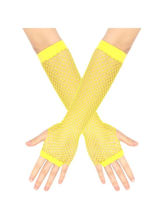 Fingerless Fishnet Gloves for Women Party Arm Sleeves Decorative Hollowed Gloves for Festival Carnivals Party Handwear