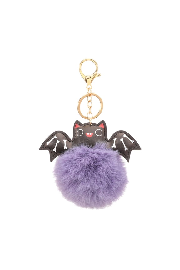 Halloween Bat Keychain Cute Plush Keychain Plush Ball Keyring Charm Handbag Pendant Halloween Party Favor Supplies