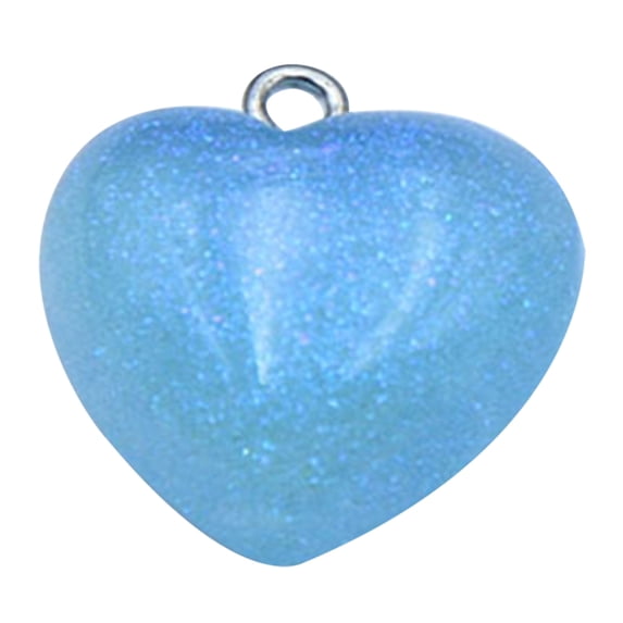 ZYHARUKO Heart Pendant Resin Material Colorful Heart Embellishments Sparkling Heart Accessories for DIY Bracelet Jewelry Crafts