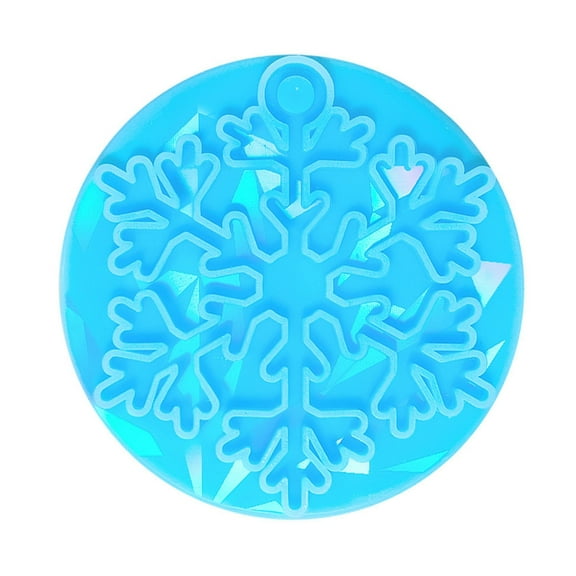 ZYHARUKO Holographic Silicone Mold Rainbow Effects Exquisite Snowflake Pendants Resin Molds Keychain Epoxy Molds Christmas Decor