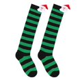 thumbnail image 1 of ZYHARUKO Kids Christmas Stockings Festival Over the Knee Socks Long Socks Breathable Stretchy Stripe Santa Socks for 6-10Y Child, 1 of 19