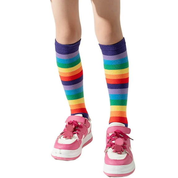 ZYHARUKO Kids Long Tube Socks Soft & Breathable Cotton Middle Tube Socks Comfortable Calf Length Sock for Baby Girls 3-12 Years