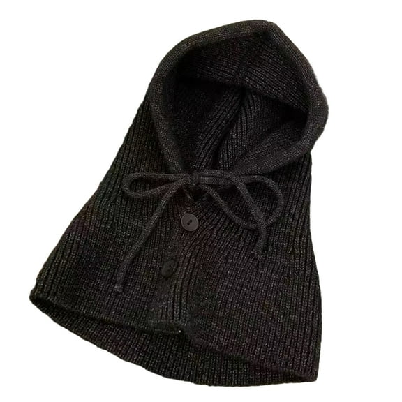 ZYHARUKO Knit Hoodie Hat for Students Adult Windproof Winter Balaclava Neck Protect Hat with Adjustable Size Warm Cycling Hat
