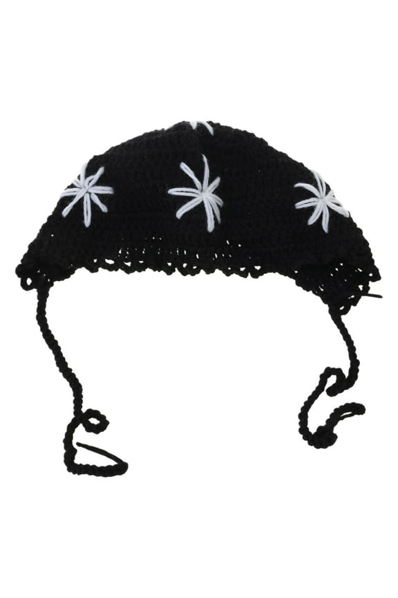 Knitted Lace Infant Hat with Adjustable Ties Fashionable Bonnet Earflap Cap Warm and Cute Headwear for Baby Girls