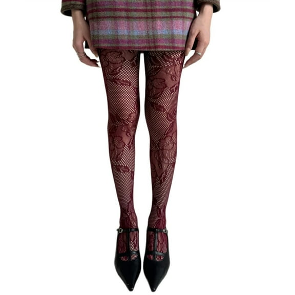 ZYHARUKO Korean Style Vintage Fishnet Tights with Hollowed Out Floral Pattern for Women Elegant Mesh Pantyhose Stockings Hosiery