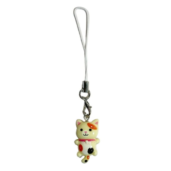 ZYHARUKO Lovely Cat Pendant Phone Chain Strap Kitten Charm Keychain Phone Lanyard Acrylic Keyring Bag Ornament Jewelry Gift
