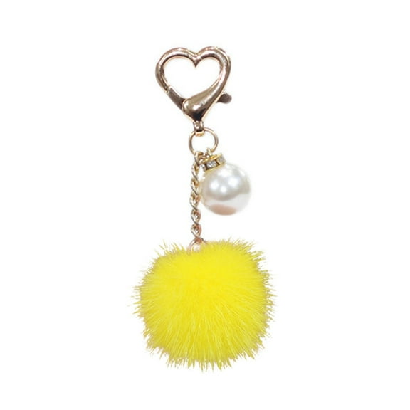 ZYHARUKO Lovely Pom Pom Keychain Soft Plush Round Balls Keyring Bag Charm Pendant Hanging Ornament for Handbags, Keys, and Car