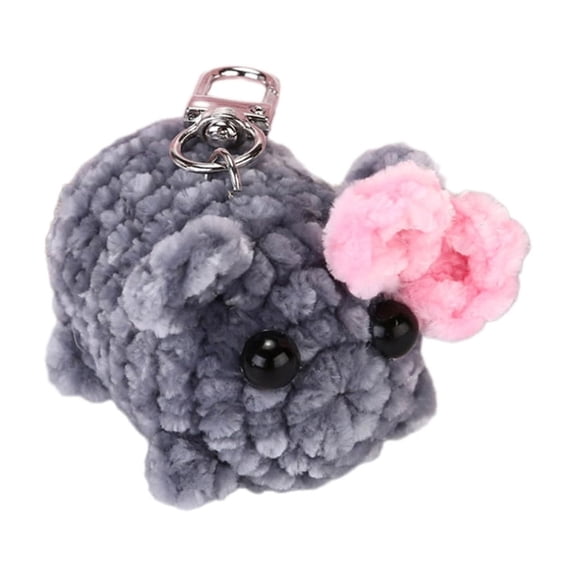 ZYHARUKO Lovely Squeaky Hamster Keychain with Violin Sound Sturdy Handknittes Plush Toy Charm for Bag and Car Decoration