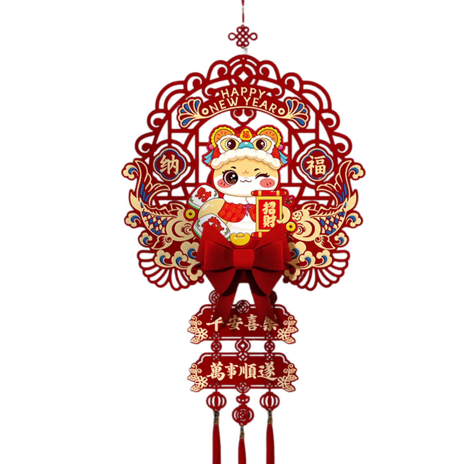 ZYHARUKO Luck Character Pendant 2025 Snake Year Blessing Hanging
