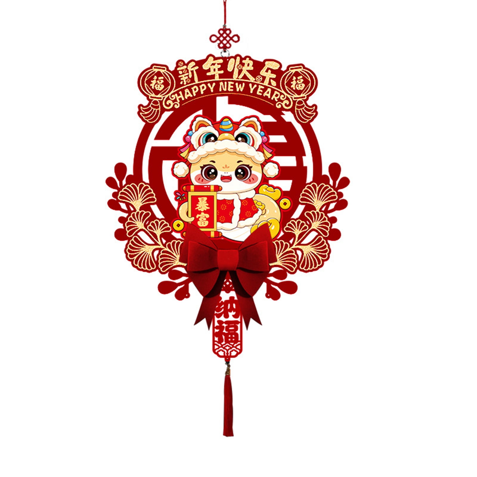 ZYHARUKO Luck Character Pendant 2025 Snake Year Blessing Hanging
