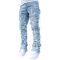 thumbnail image 1 of ZYHARUKO Men Slim Fit Stretch Jeans Ripped Skinny Jeans for Men, Distressed Straight Leg Fashion Comfort Straight Pants, 1 of 19