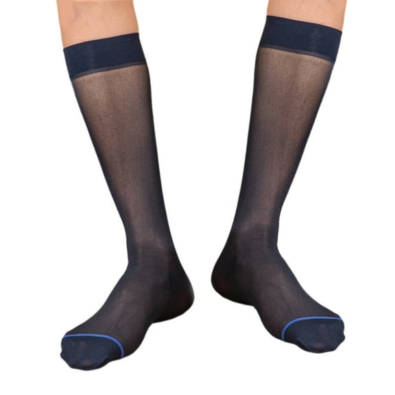 ZYHARUKO Men's Ultra Thin Nylon Dress Socks Soft See Through Breathable Calf Length Socks Long Stockings for Business Formal Wear