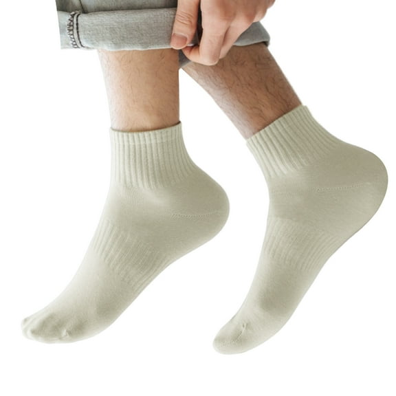 ZYHARUKO Mens Sport Athletic Basic Solid Color Cotton Ankle Socks Moisture Wicking Breathable Short Tube Socks for Hiking Work