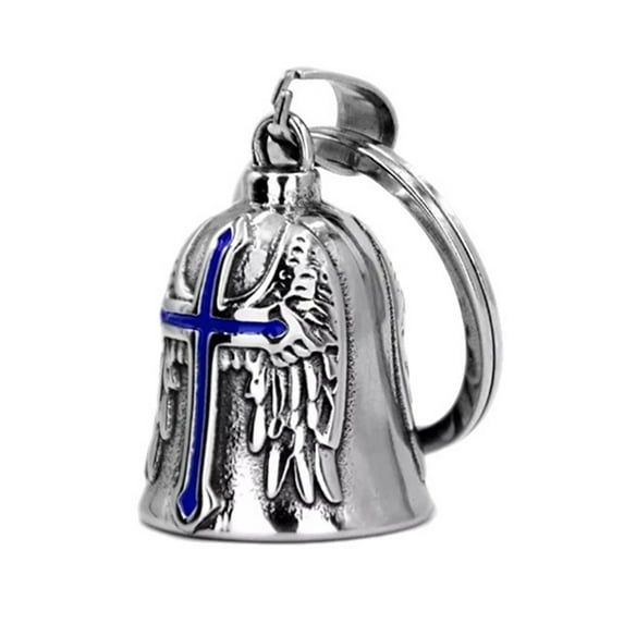 ZYHARUKO Motorcycle Bells Vintage GuardiansWing Luck Bells Hanger Keychain Motorbike Bells