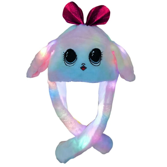 ZYHARUKO Moving Ears Hat Led Hat Earflap Kids Glowing Jumping Hat Floppy Ear Hat Plush