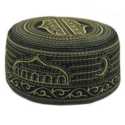 ZYHARUKO Muslims Men Namaz Prayer Hat Traditional Islamic Hui Nationality Hat Eid Gift Embroidered Muslims Men Prayer Hat