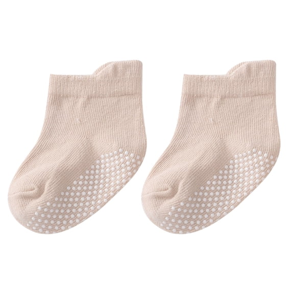 ZYHARUKO Non Slip Knitted Baby Socks Comfortable & Safe Baby Floor Socks Cotton Socks Solid Color Socks for Walking & Playtimes