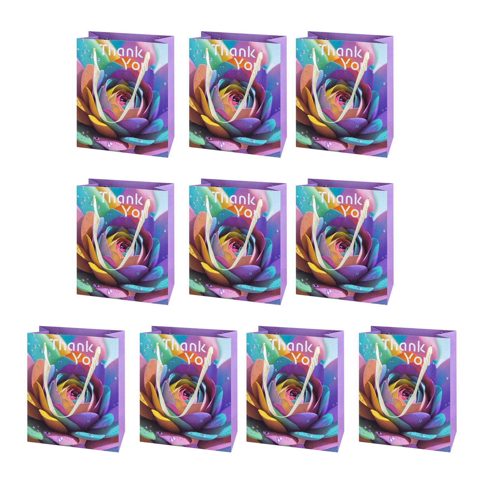 Colorful Packs ZYHARUKO Pack of 10 Colorful Bags with Handles Stylish Paper Favor Bags ...